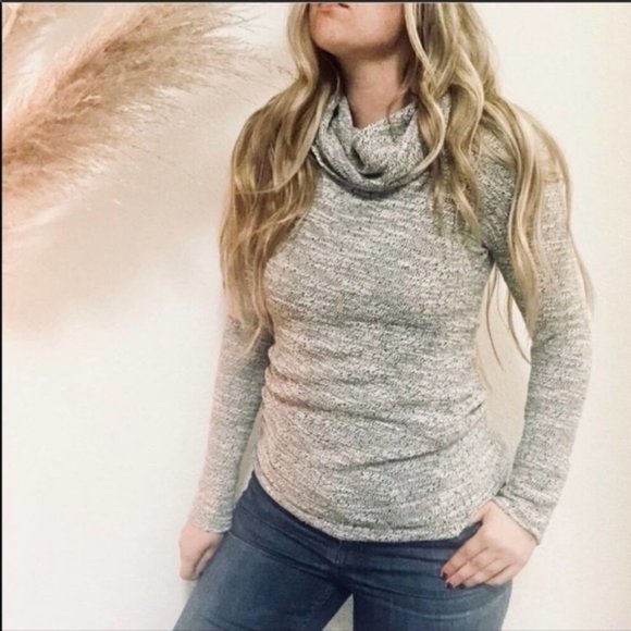 Merona Black and White Bulkie Marbled Sweater w/Large Cowl Collar - Picture 1 of 13